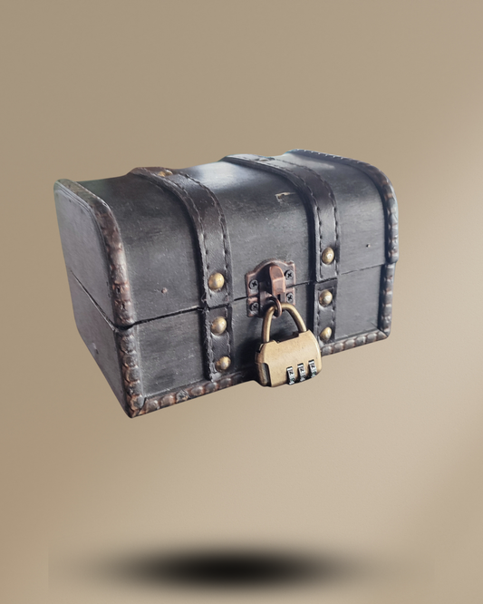 Vintage Wooden Square Hand-Held Box – Classic Decorative Storage with Antique Finish