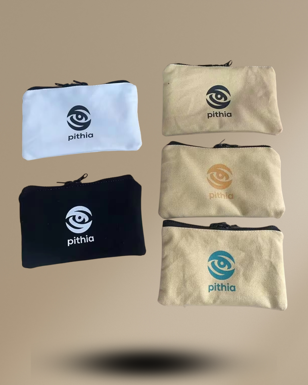 Cotton Canvas Bag with Zipper – Double-Sided Accessory Pouch for Everyday Organization