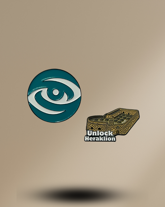 Unlock the City and Pithia Lapel Pins – Collectible Badge Pins