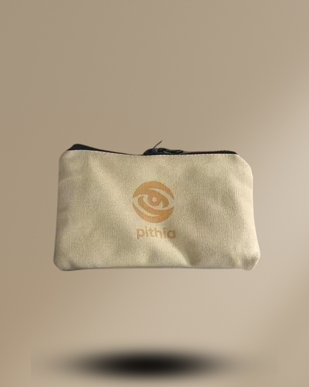 Cotton Canvas Bag with Zipper – Double-Sided Accessory Pouch for Everyday Organization