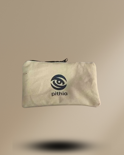 Cotton Canvas Bag with Zipper – Double-Sided Accessory Pouch for Everyday Organization